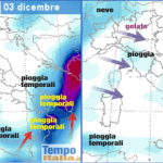 E' la volta del Sud. Ora il maltempo si porta sulle regioni Meridionali, poi torneranno i venti da sudovest e le piogge nel Tirreno.