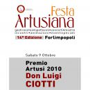 Don Luigi Ciotti, il fondatore di Libera, ritira il Premio Artusi 2010
