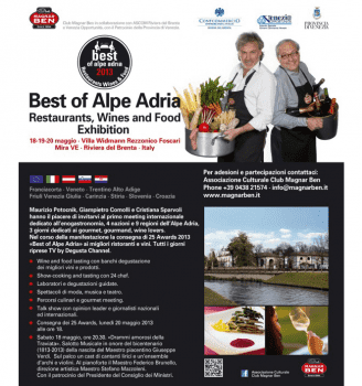 18/19/20 maggio: BEST OF ALPE ADRIA, Restaurants, Wines & Food Exibition