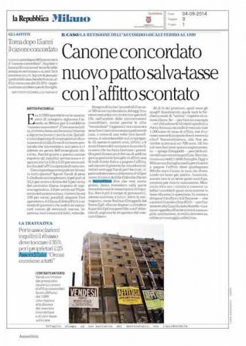 repubblica 4 settembre 2014 - Rinnovo canoni concordati
