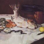 Manet - Natura morta con pesci e ostriche