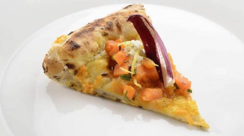 Pizza zucca, radicchio, ricotta vaccina e un giro di extravergine