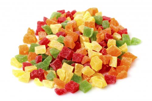 Frutta disidratata in cubetti