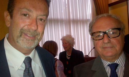 Achille Colombo Clerici con il Console Generale d'Italia a Lugano Ministro Marcello Fondi.