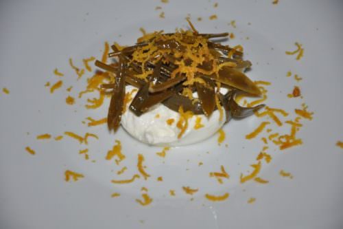 Burratina con finocchi di mare e bottarga di muggine