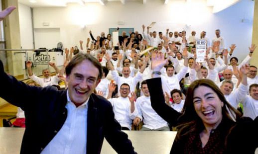 Urrah finale al termine dell'undicesima edizione di PizzaUp a Vighizzolo d'Este in provincia di Padova: in primo piano Piero Gabrieli e Chiara Quaglia