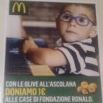 Olive ascolane McDonald's per una nuova Casa Ronald a Milano