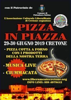 “Pizza in Piazza” e ciummacata, a Cretone (RM) si festeggia il 29 e il 30 giugno