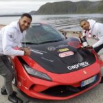 Ferrari Guinness World Record 2021: il pilota Fabio Barone brinda con lo Champagne Comte de Montaigne