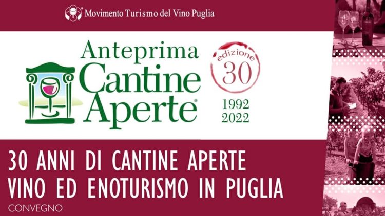 Convegno “30 anni di Cantine Aperte, vino ed enoturismo in Puglia” il 23 maggio a Lecce