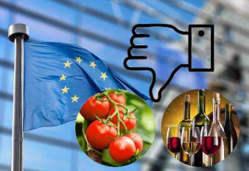UE TAGLIA DIETA MEDITERRANEA, DAL POMODORO AL VINO by Coldiretti- Commento di Comolli