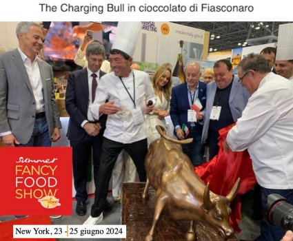 BOOM per il Toro di Wall Street in Cioccolato di Fiasconaro, al New York Summer Fancy Food Show 2024