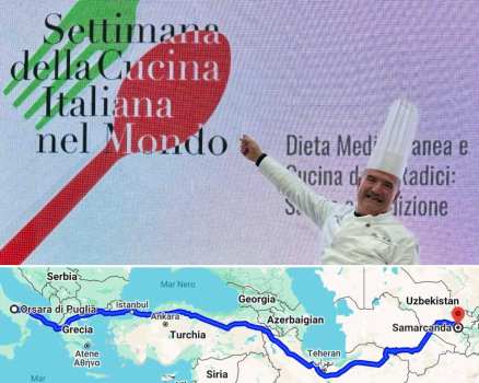 Da Orsara di Puglia a Samarcanda, Peppe Zullo in Uzbekistan con orecchiette e cime di rapa 